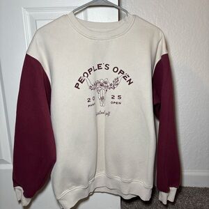 People's Open Cream and Maroon Sweatshirt